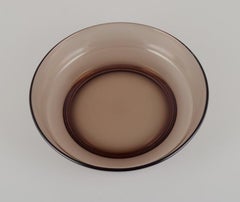 Vereco, France. Set of six soup bowls in smoked art glass. 1970s.