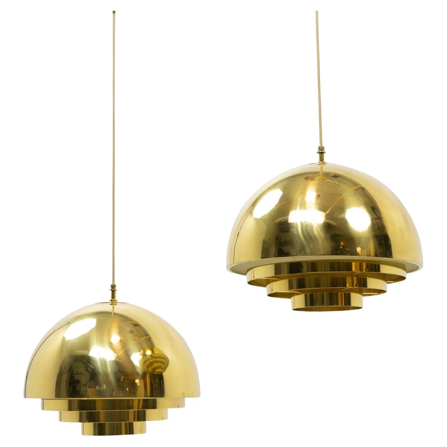 Vereinigte Werkstätte, Ciondoli in ottone, Germania 1970s - Set di 2