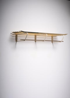 Vereinigte Werkstätten Brass and Metal Coat Rack, Germany, 1950s
