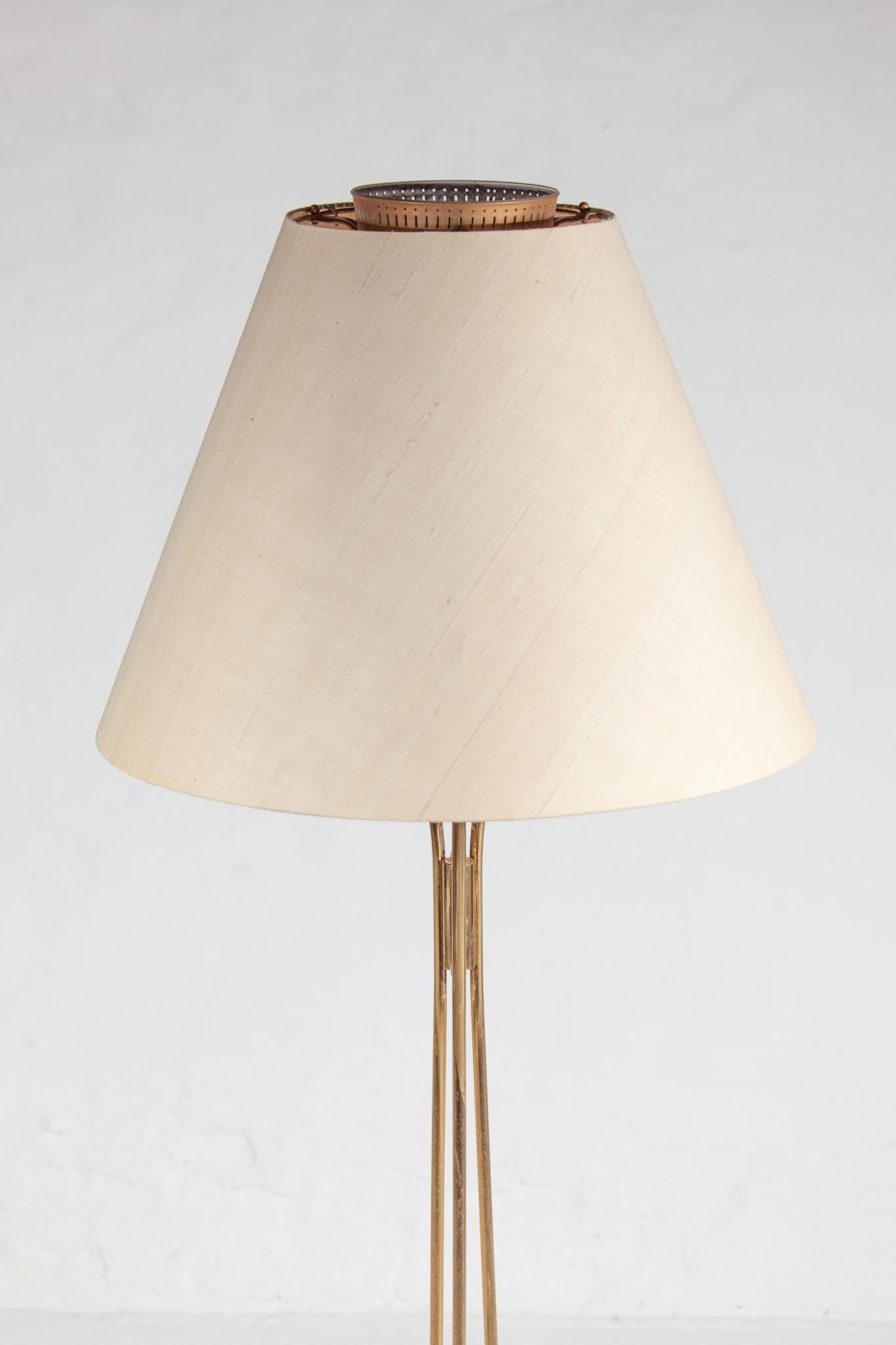 Vereinigte Werkstätten Brass Floor Lamp, 1950s 4