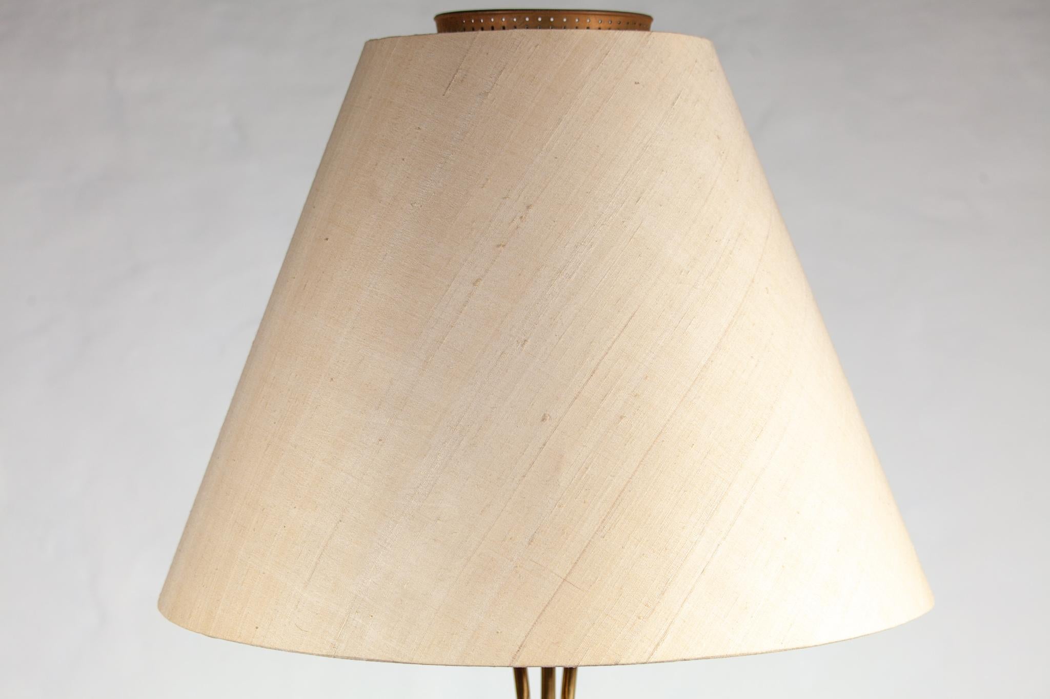 Vereinigte Werkstätten Brass Floor Lamp, 1950s 5