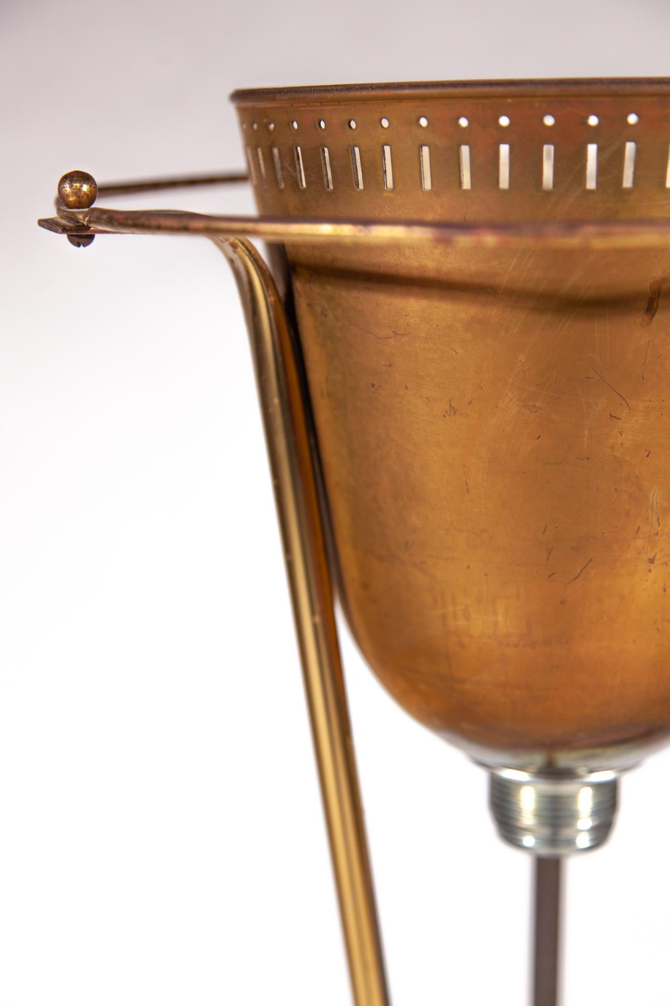 Vereinigte Werkstätten Brass Floor Lamp, 1950s 1