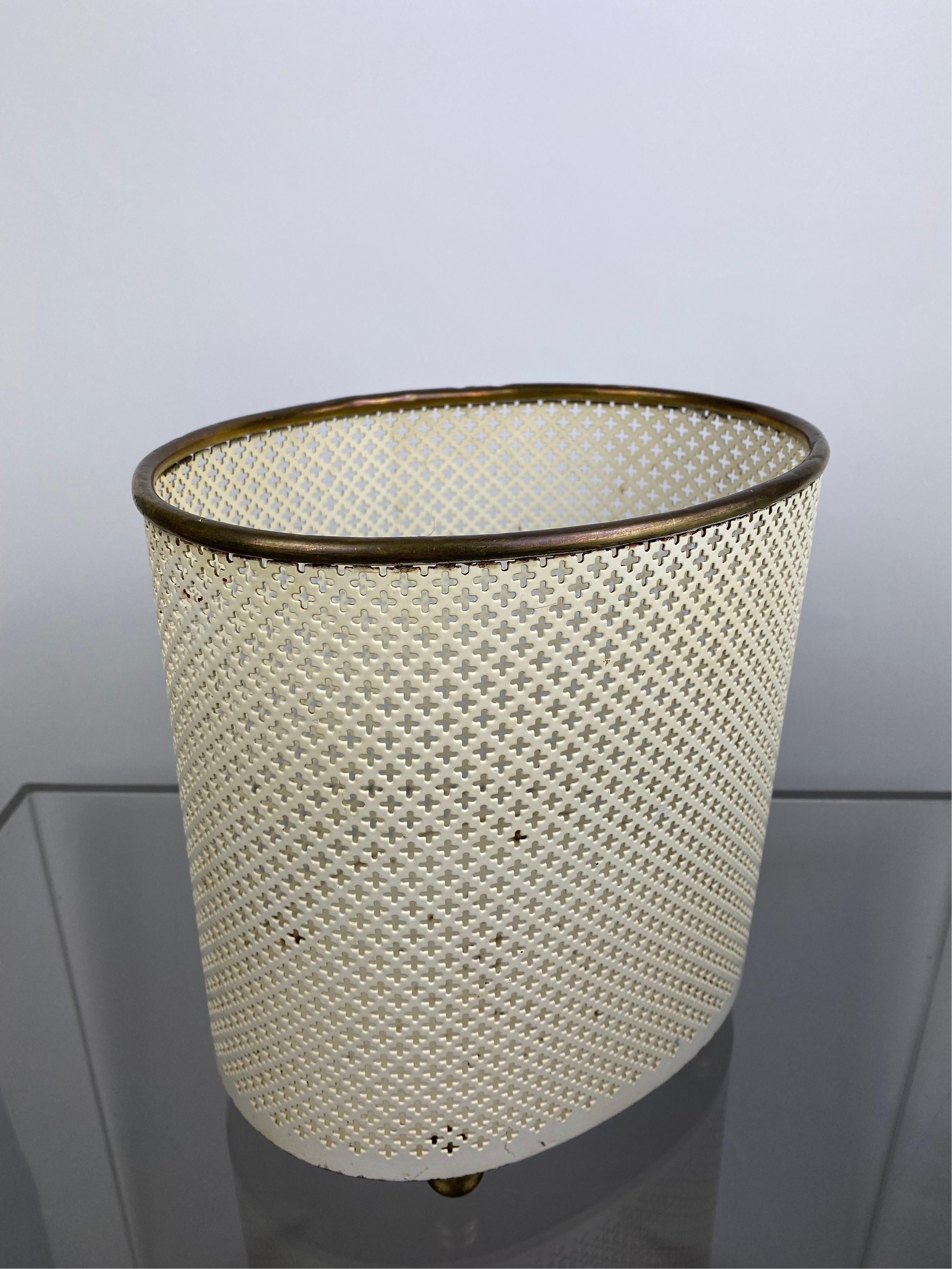 Vereinigte Werkstätten  Mategot Style  Paper Waste Bin , Basket or jardiniere, 50s In Good Condition For Sale In Halle, DE