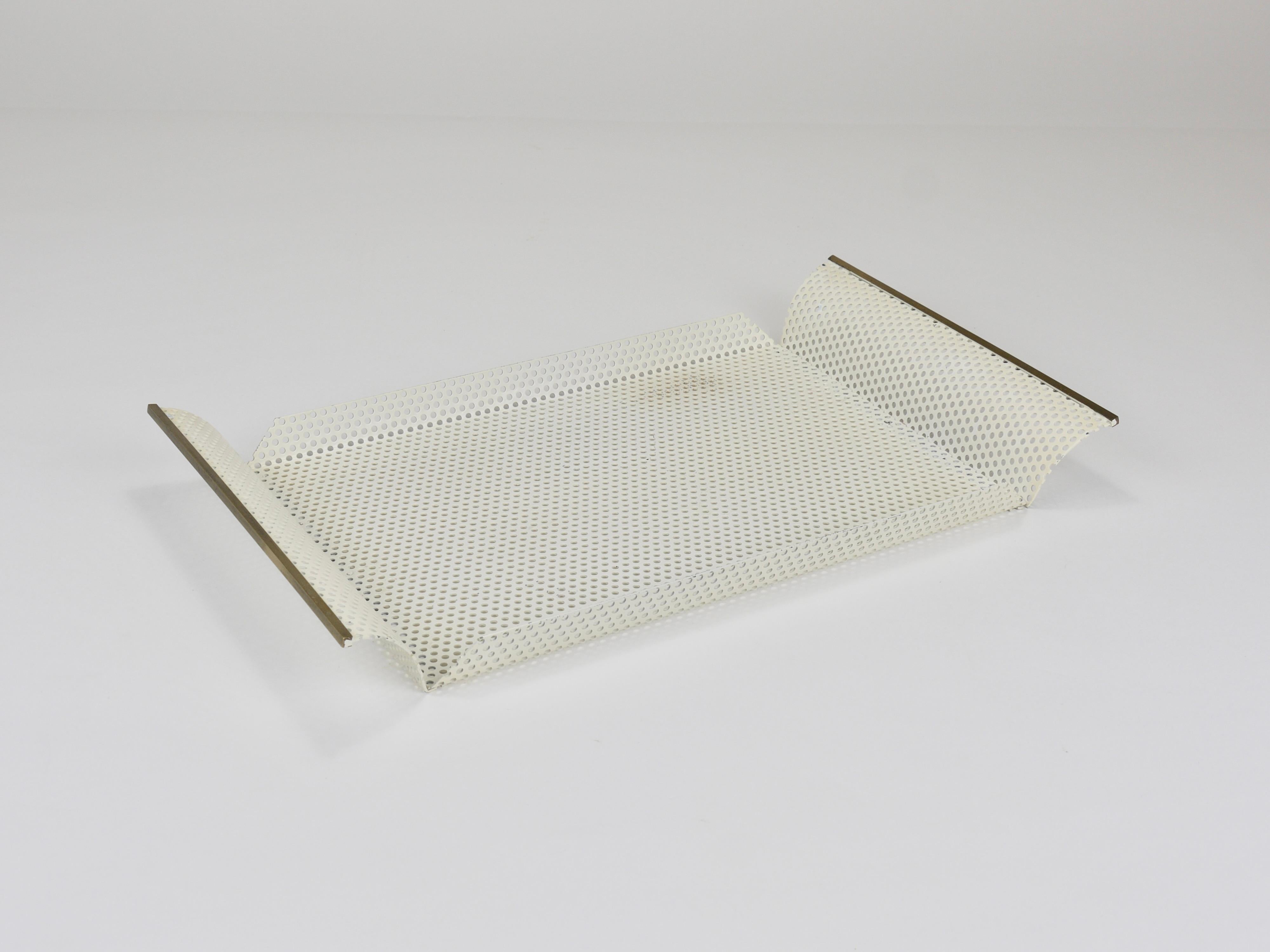 Vereinigte Werkstätten Rigitulle Brass and Perforated Metal Tray, Germany, 1970s in vendita 2