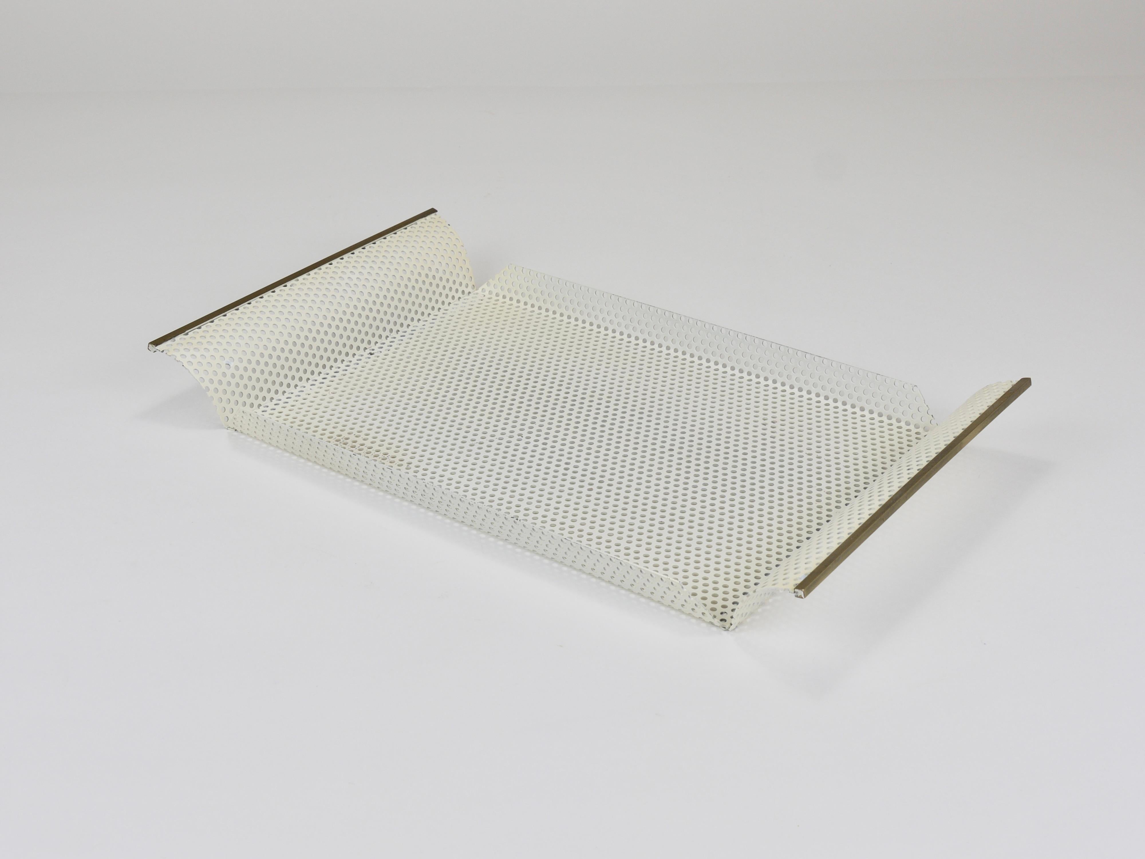 Vereinigte Werkstätten Rigitulle Brass and Perforated Metal Tray, Germany, 1970s in vendita 3