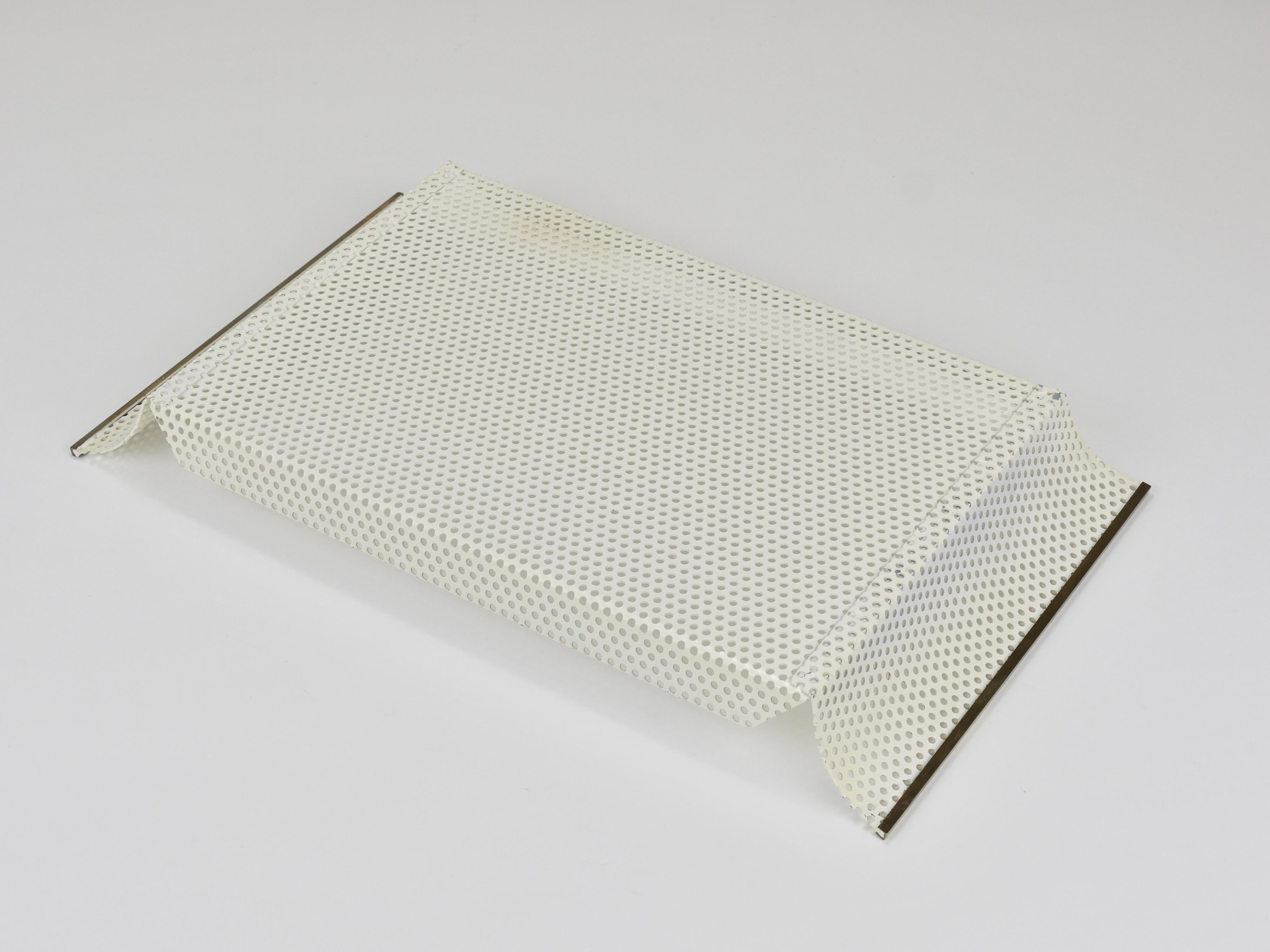 Vereinigte Werkstätten Rigitulle Brass and Perforated Metal Tray, Germany, 1970s in vendita 10