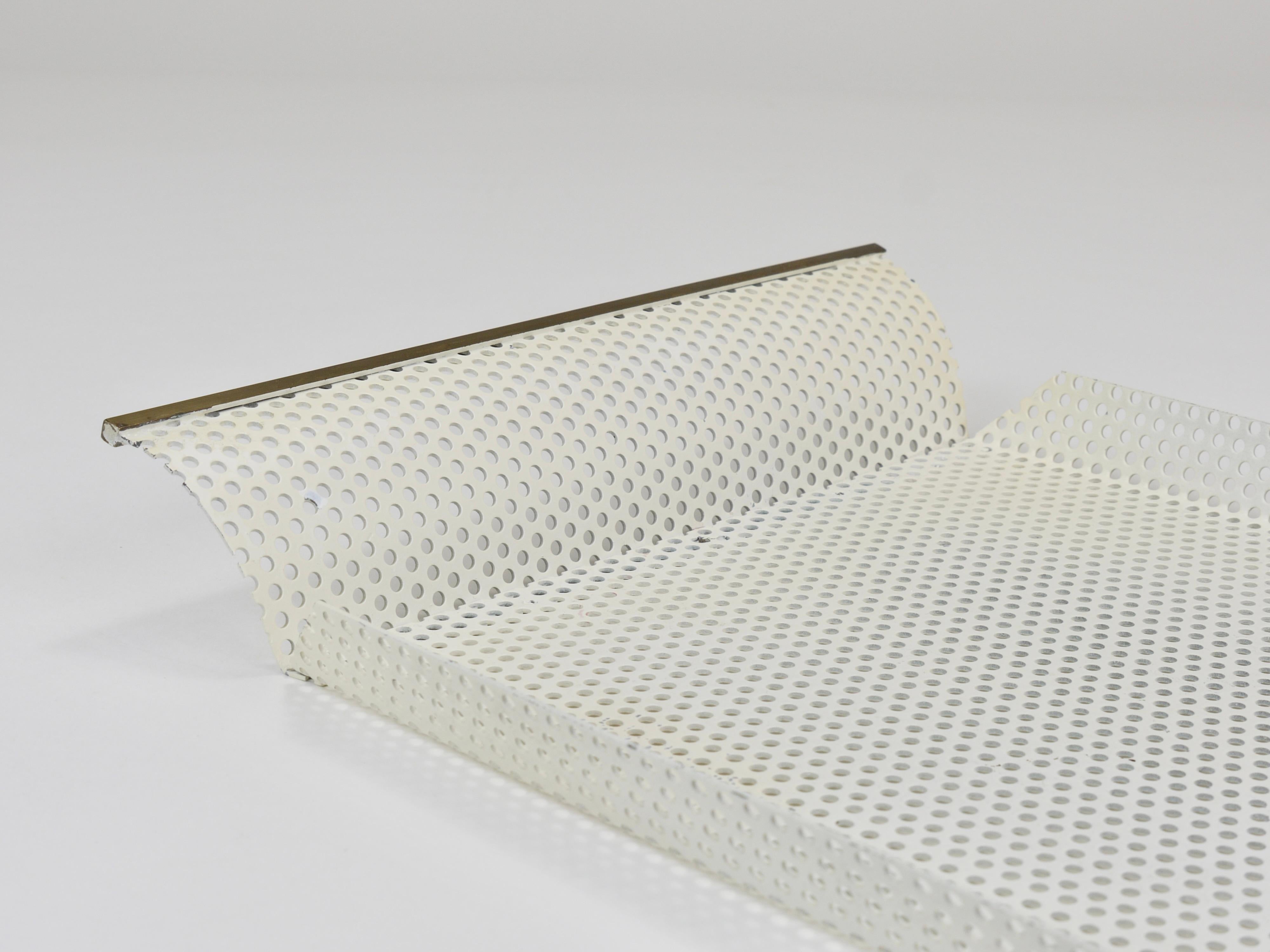 Tedesco Vereinigte Werkstätten Rigitulle Brass and Perforated Metal Tray, Germany, 1970s in vendita