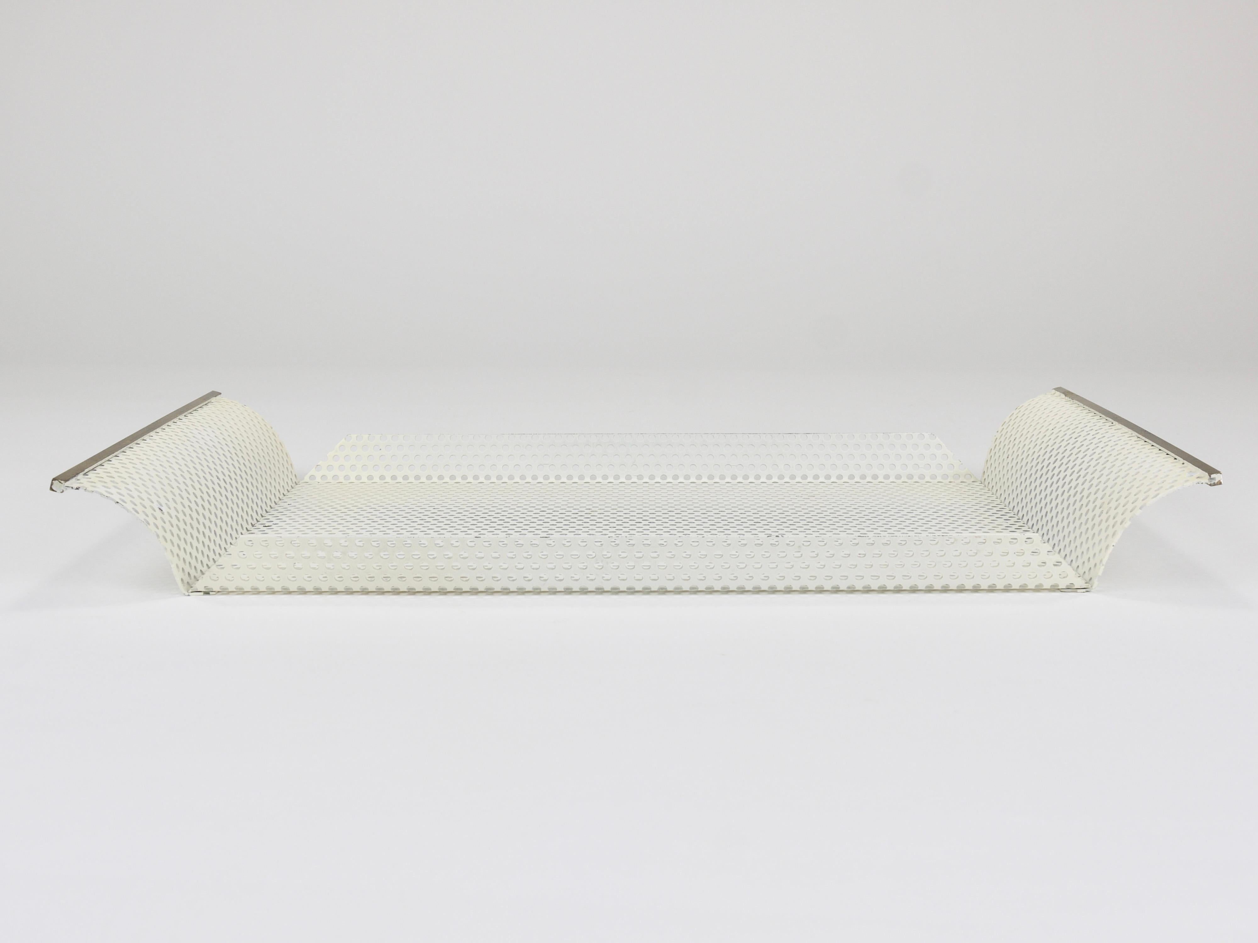 Vereinigte Werkstätten Rigitulle Brass and Perforated Metal Tray, Germany, 1970s In condizioni buone in vendita a Vienna, AT