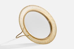 Vereinigte Werkstätten, Table Mirror, Brass, Germany, 1920s