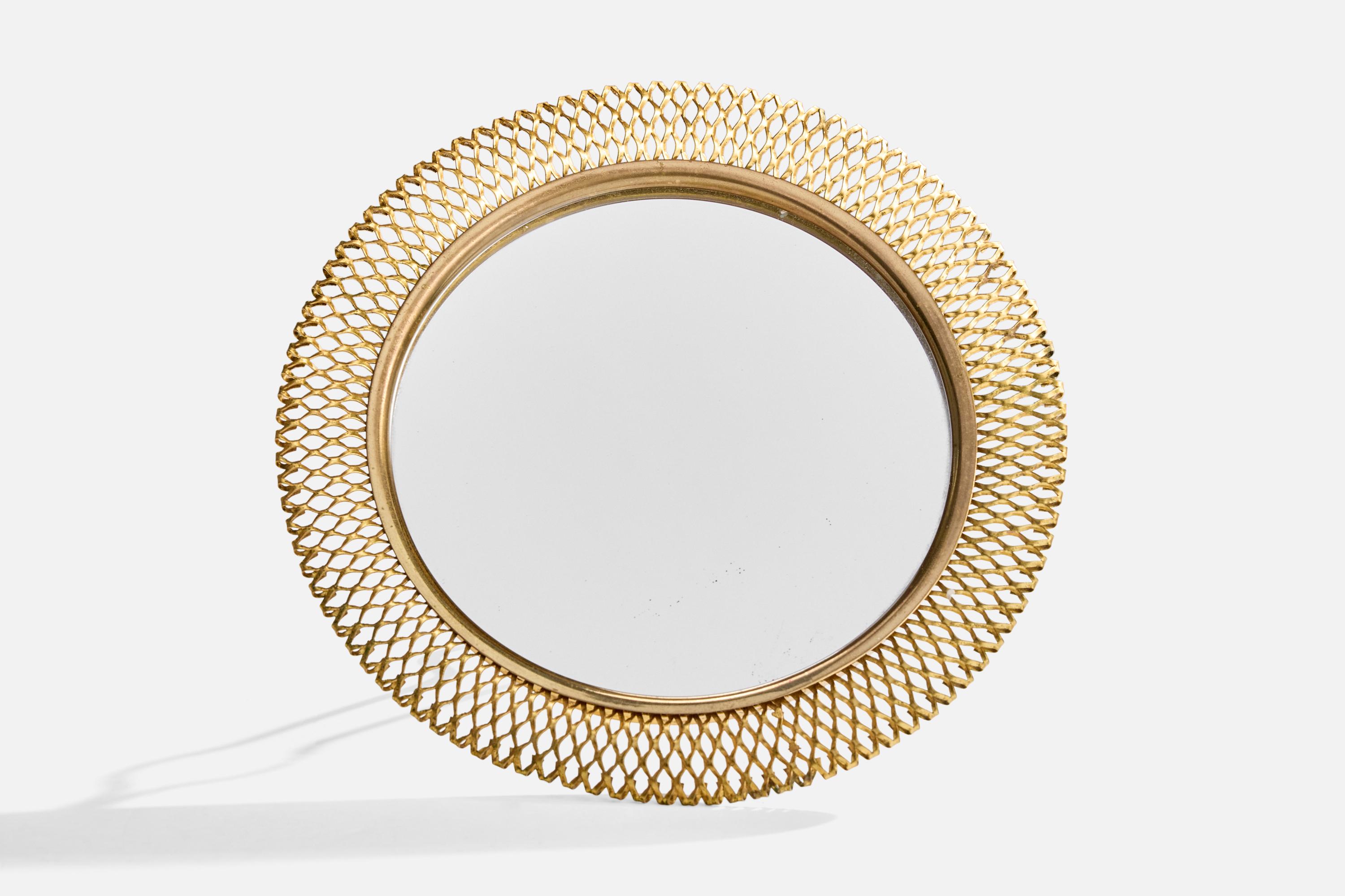 Vereinigte Werkstätten, Table Mirror, Brass, Germany, 1920s Alemán en venta
