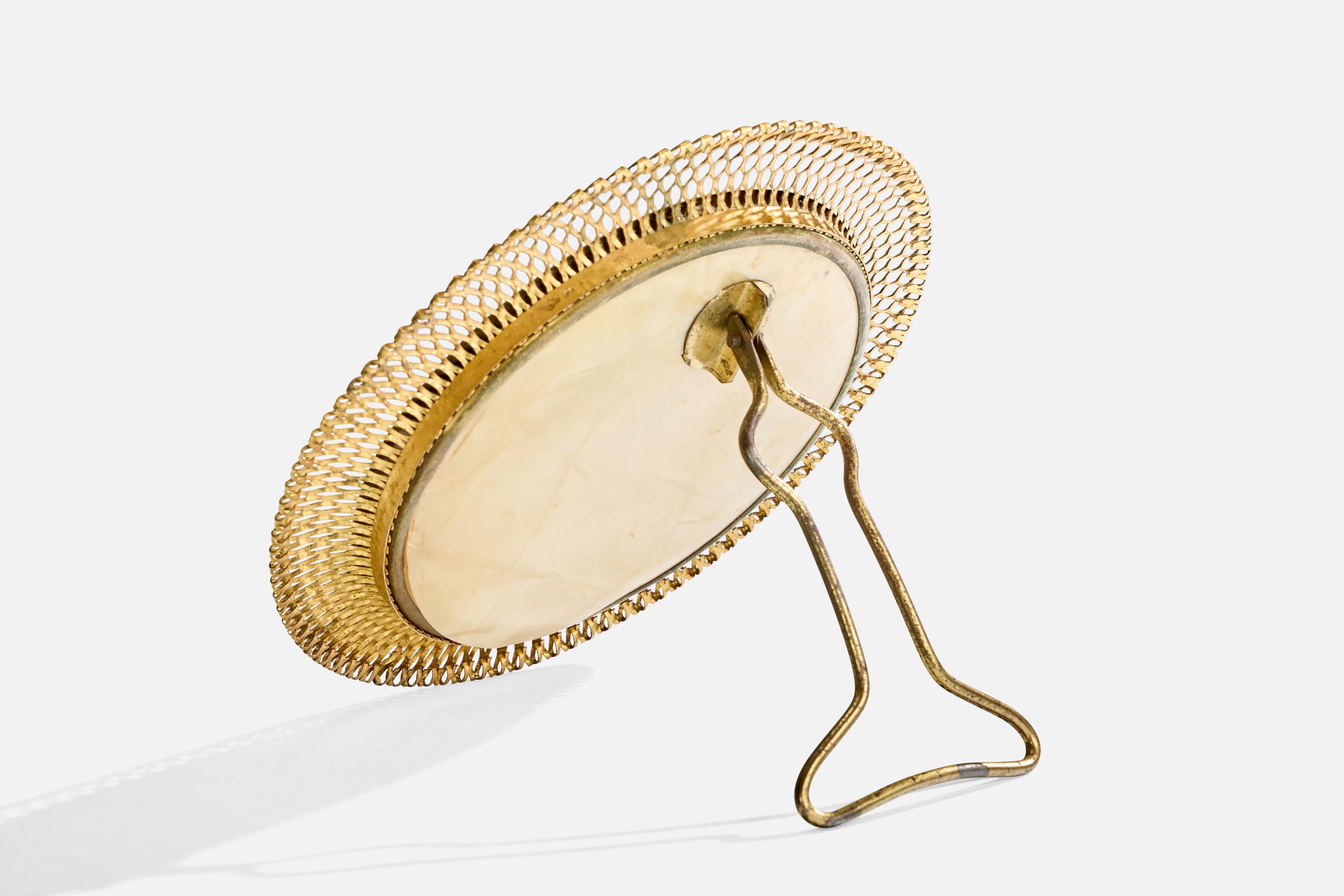 Vereinigte Werkstätten, Table Mirror, Brass, Germany, 1920s en Bueno estado para la venta en High Point, NC