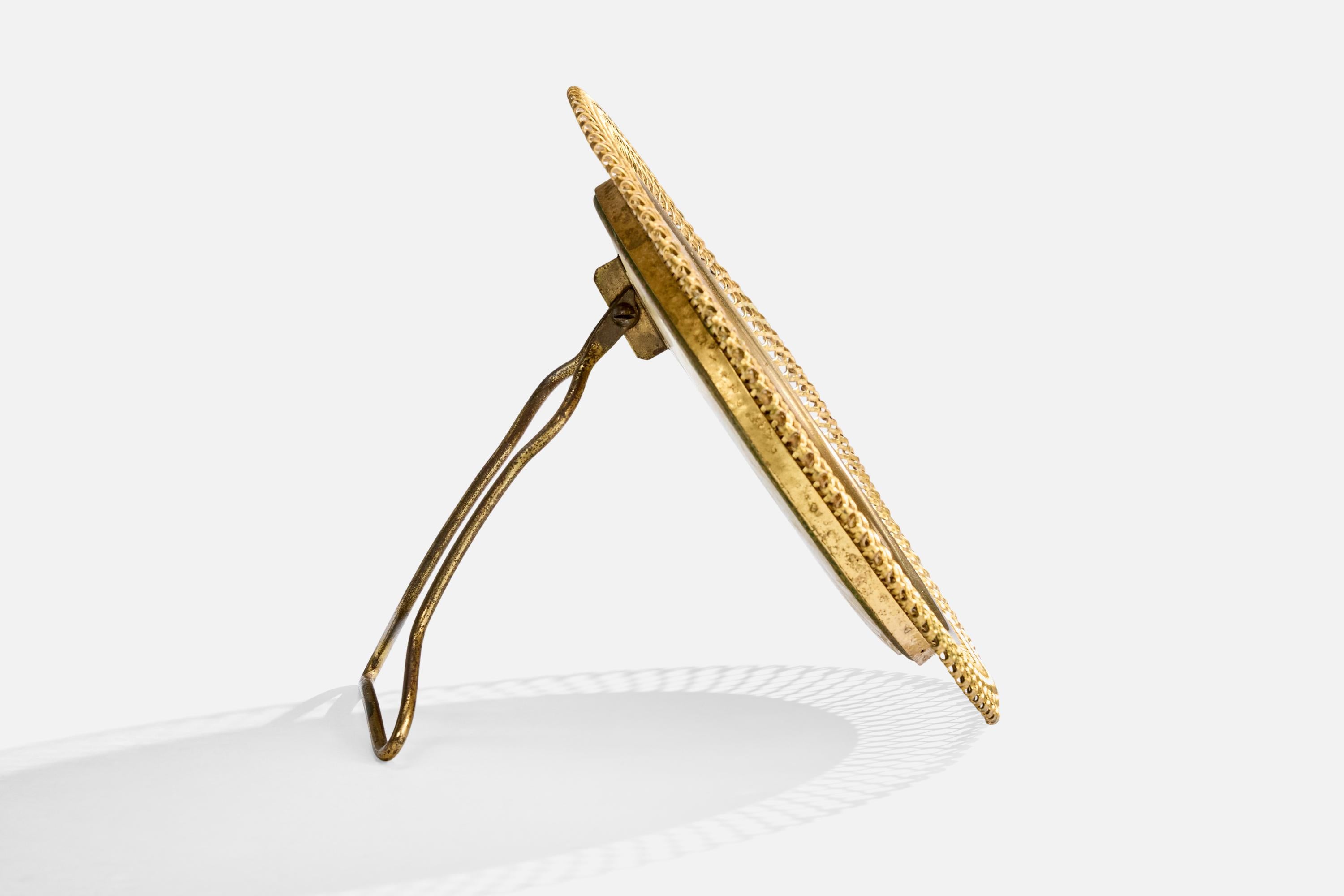 Vereinigte Werkstätten, Table Mirror, Brass, Germany, 1920s principios del siglo XX en venta