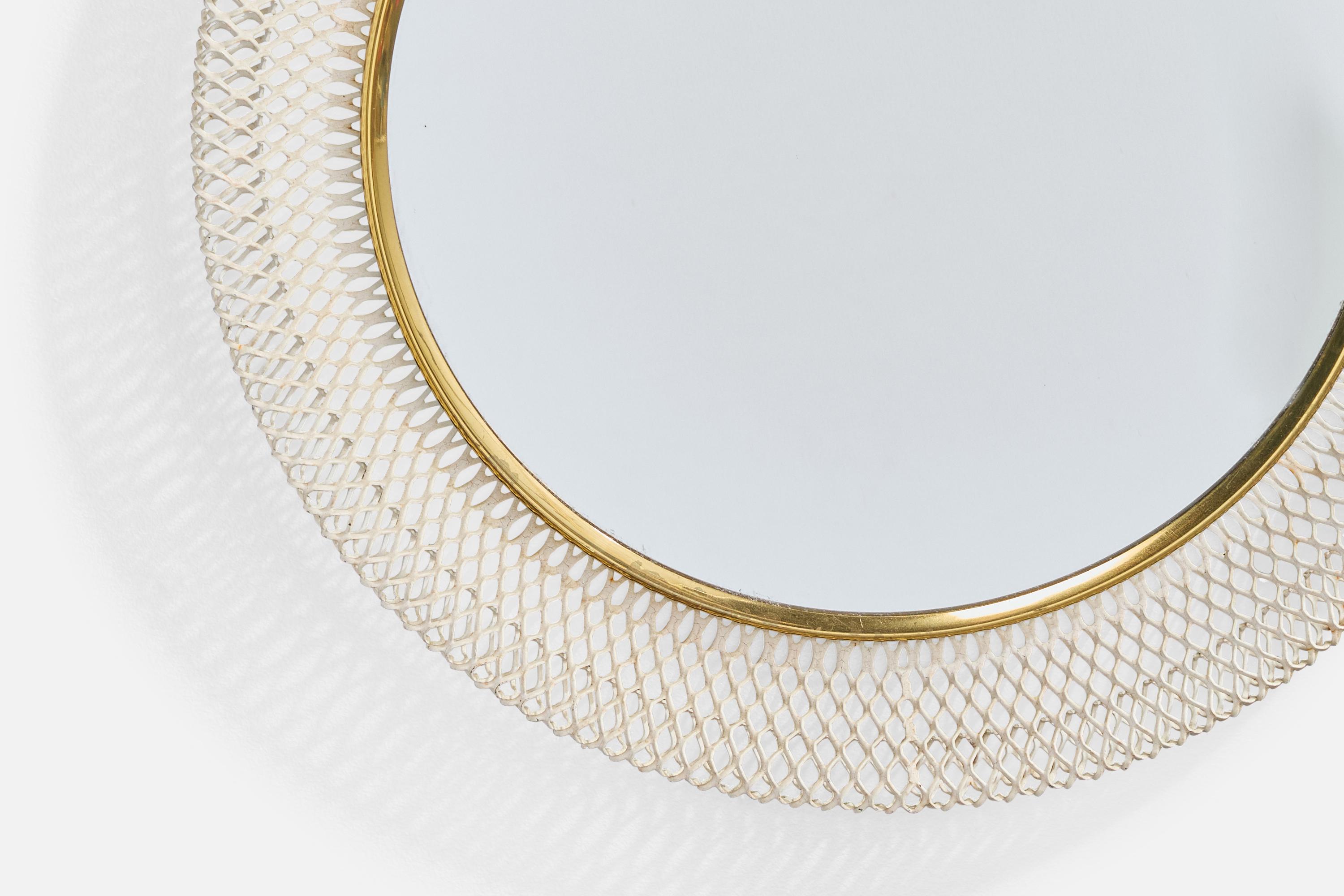 Vereinigte Werkstätten, Wall Mirror, Brass, Metal, Germany, 1920s. For Sale 2