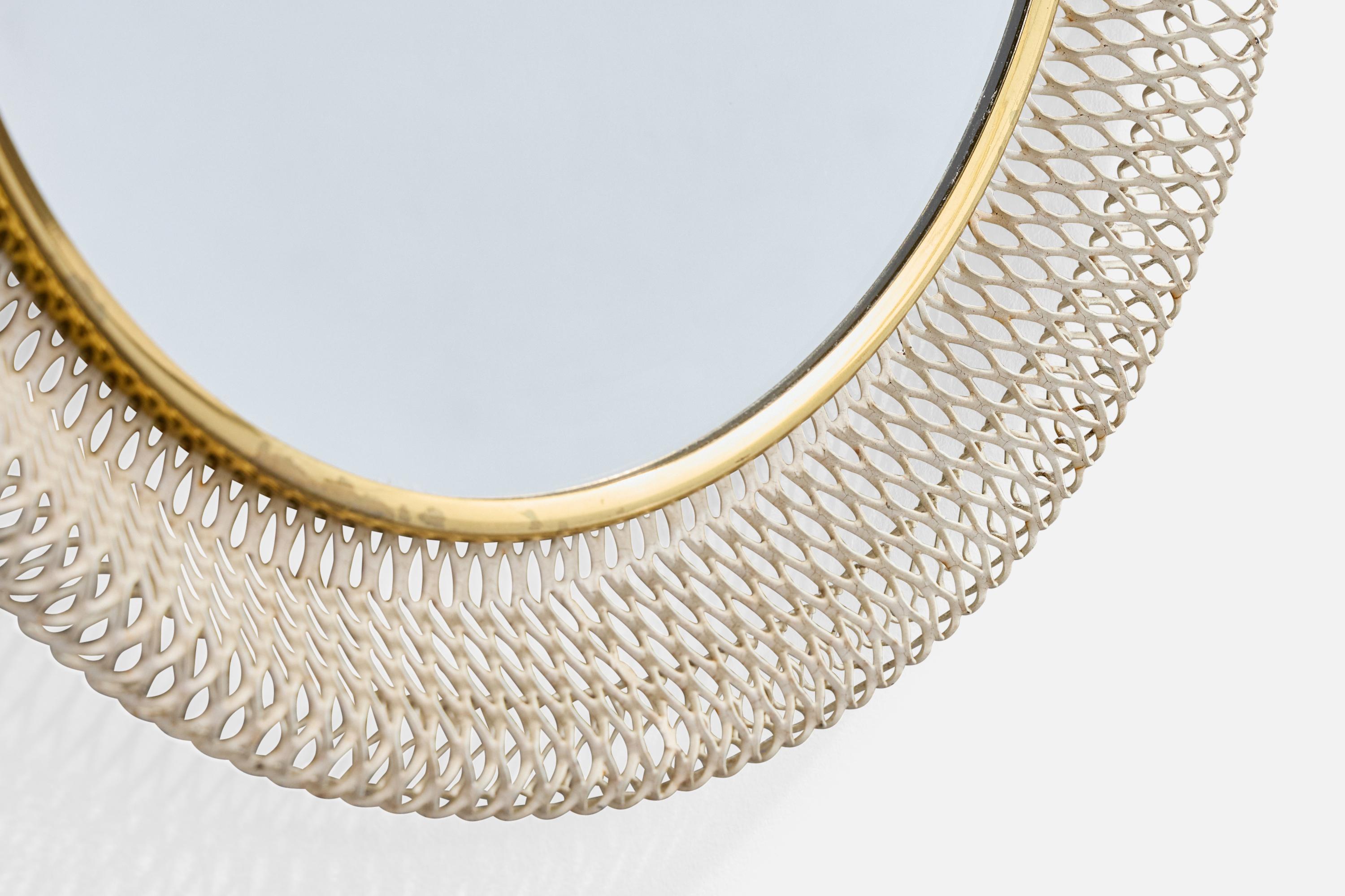 Vereinigte Werkstätten, Wall Mirror, Brass, Metal, Germany, 1920s. For Sale 3