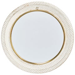 Antique Vereinigte Werkstätten, Wall Mirror, Brass, Metal, Germany, 1920s.