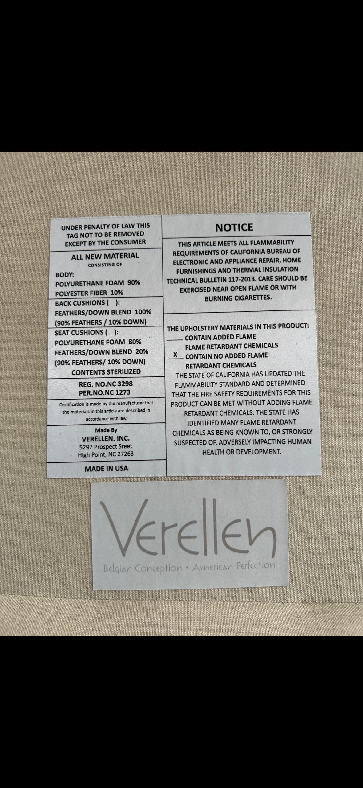 Canapé en lin noir recouvert d'une housse Verellen en vente 4