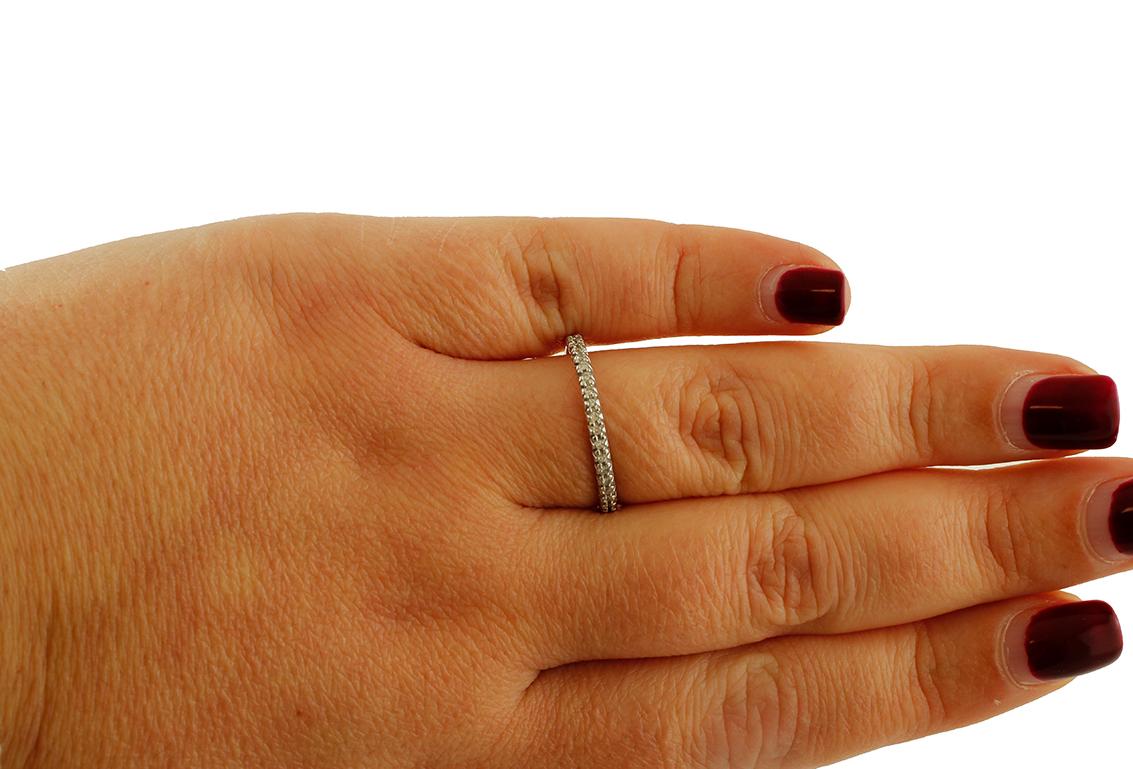 Anello moderno in oro bianco 14 carati Veretta Diamonds In condizioni buone in vendita a Marcianise, Marcianise (CE)
