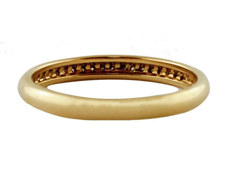 Brilliant Cut Veretta Diamonds 18 Karat Yellow Gold Ring For Sale