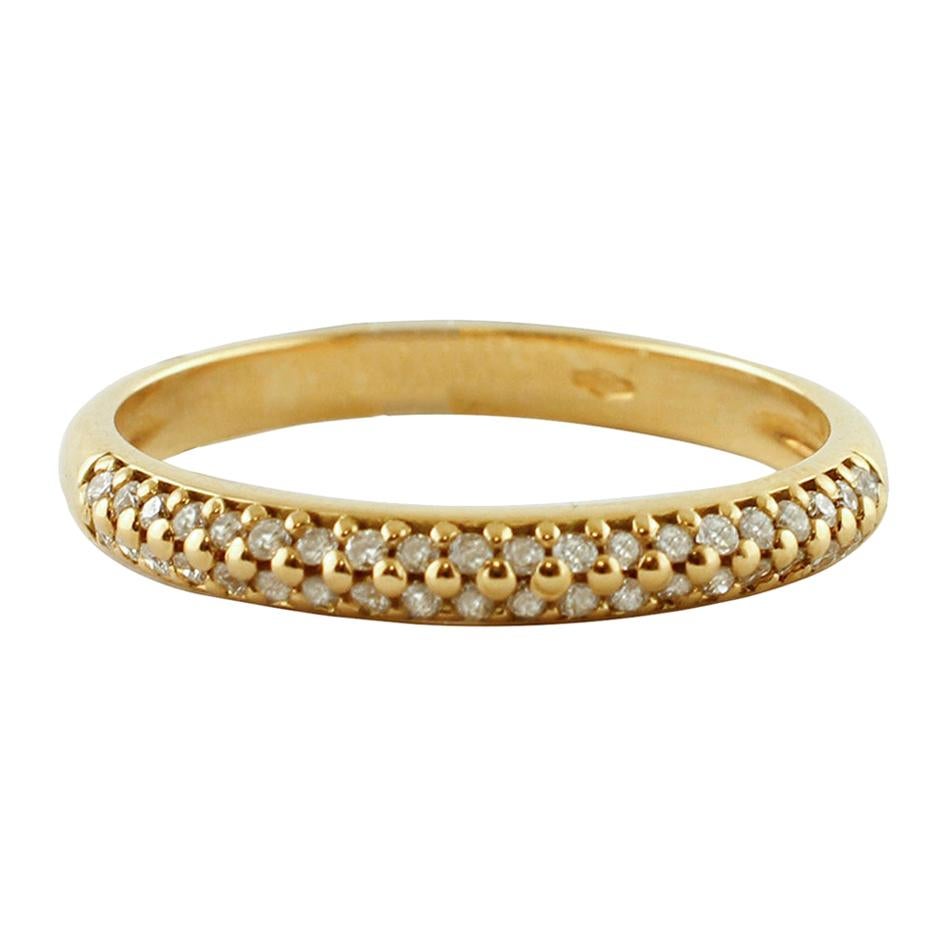 Veretta Diamonds 18 Karat Yellow Gold Ring For Sale