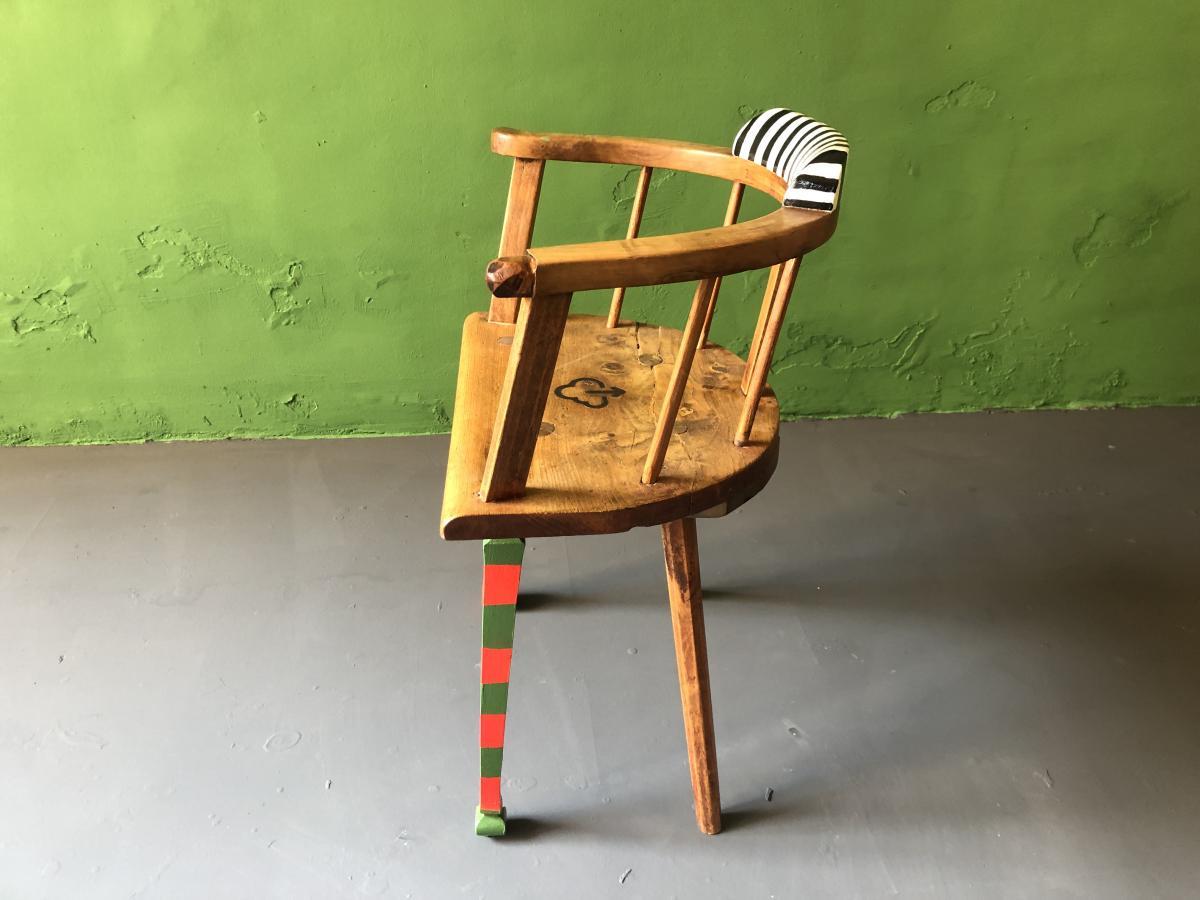 Wood Vergangenheit Schmiedet Zukunft Chair by Markus Friedrich Staab For Sale