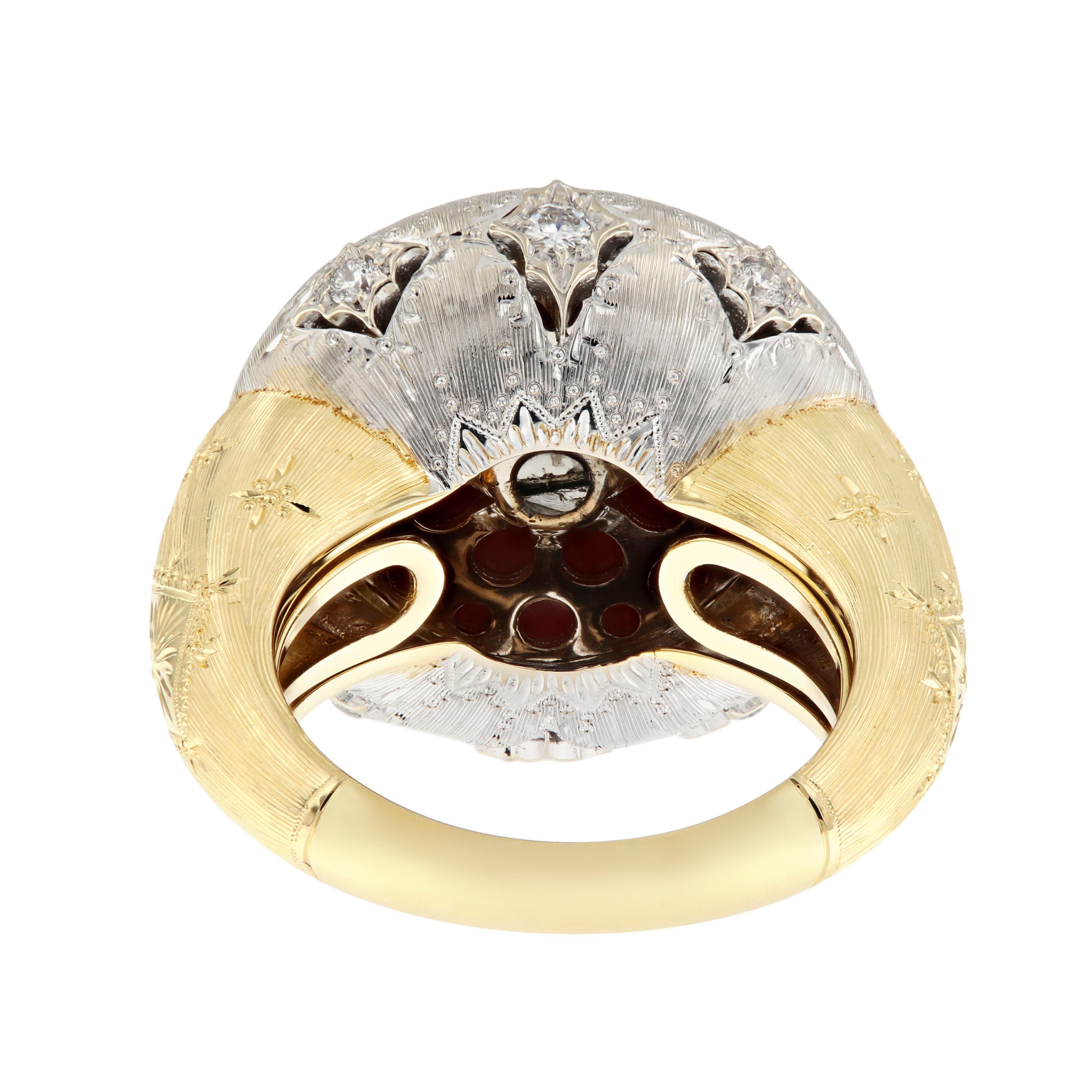 Women's Vergano Coral Diamond Statement Ring