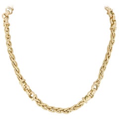 Vergano Woven Link Yellow Gold Necklace