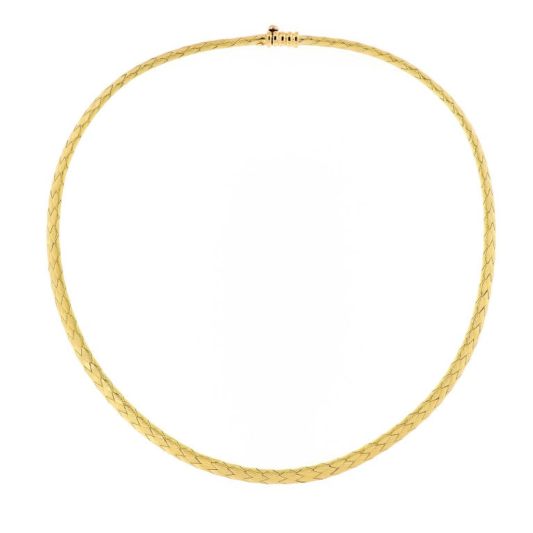 Vergano Woven Yellow Gold Necklace For Sale at 1stDibs | vergano jewelry