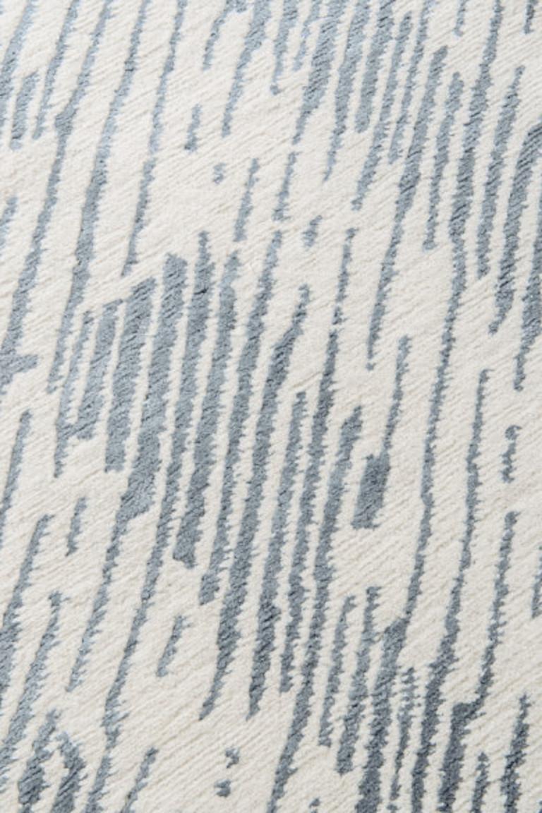 Im Angebot: Verge Verge-Teppich aus handgeknüpfter Wolle und Seide von Kelly Wearstler, Beige (Ice) 2