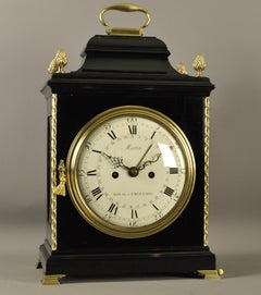 Verge Bracket Clock Enamel Dial, Martin, London