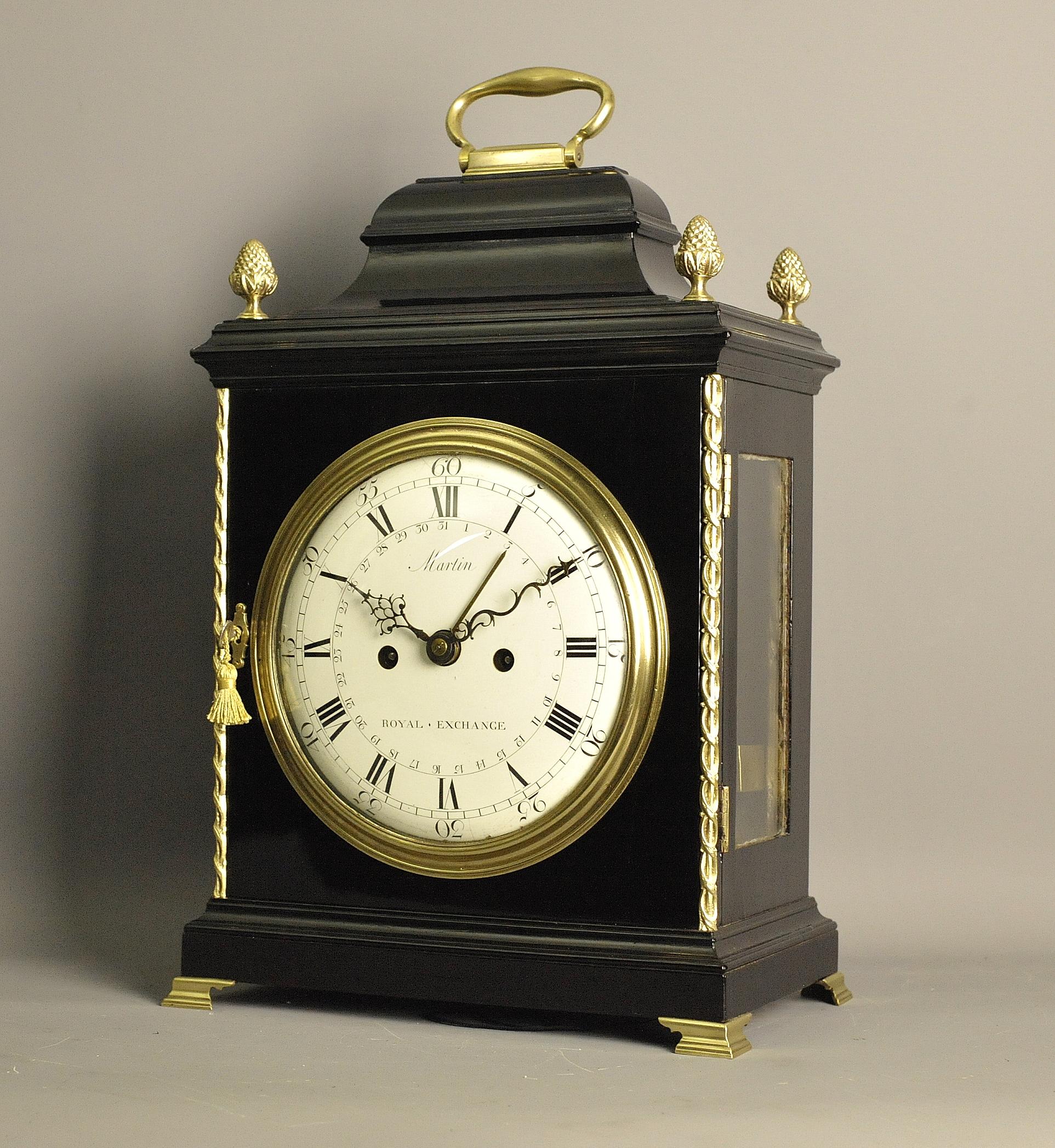 Georgian Verge Bracket Clock Enamel Dial, Martin, London For Sale