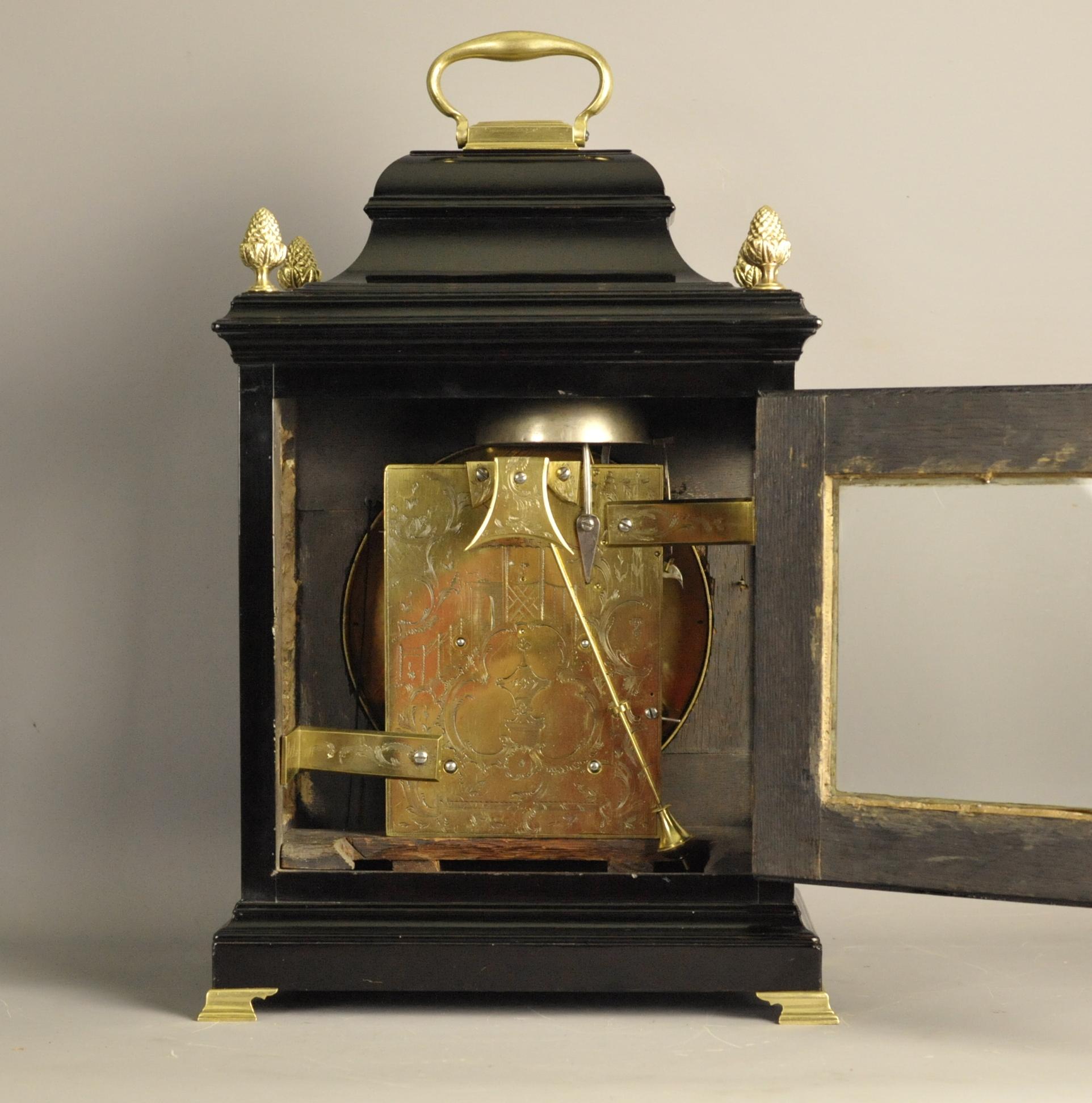18th Century Verge Bracket Clock Enamel Dial, Martin, London For Sale