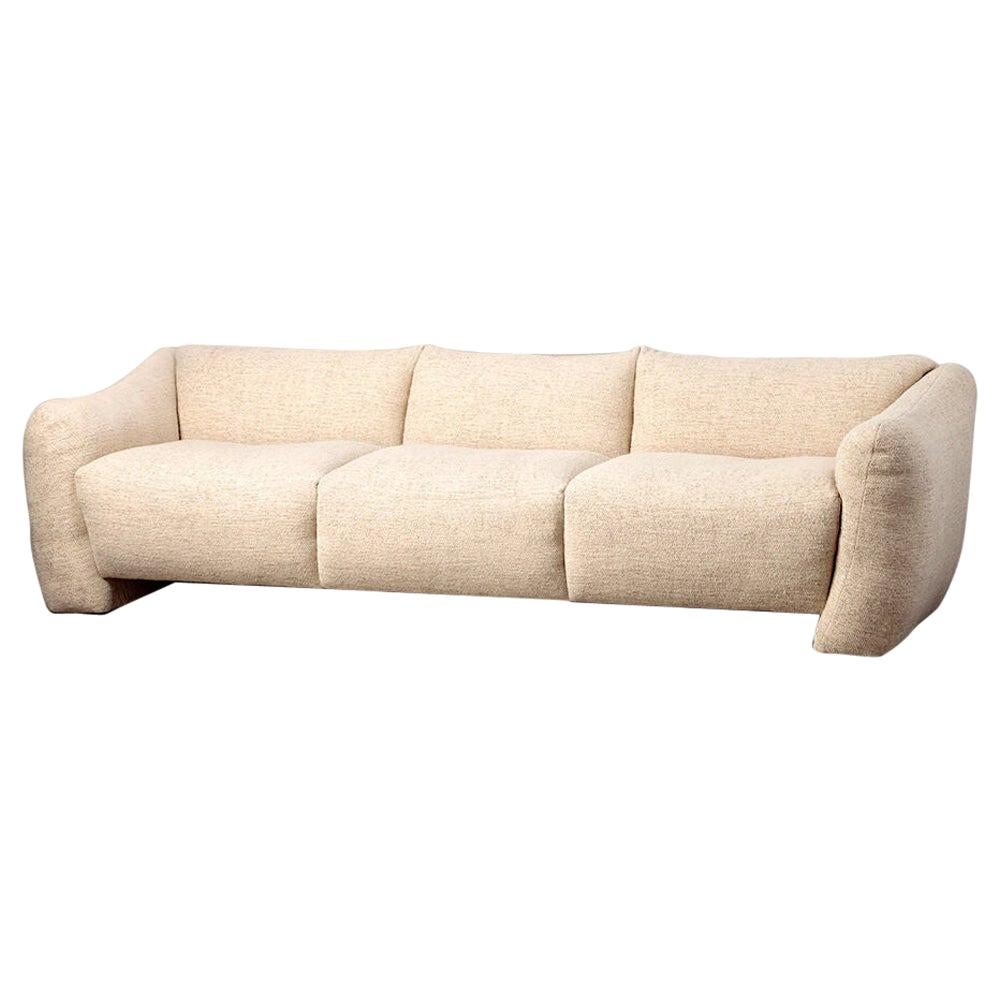 Kelly Wearstler Verge Ivory Upholstered 3-Seat Sofa For Sale