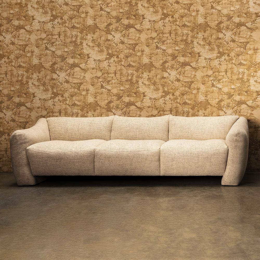 North American Kelly Wearstler Verge Ivory Upholstered 3-Seat Sofa