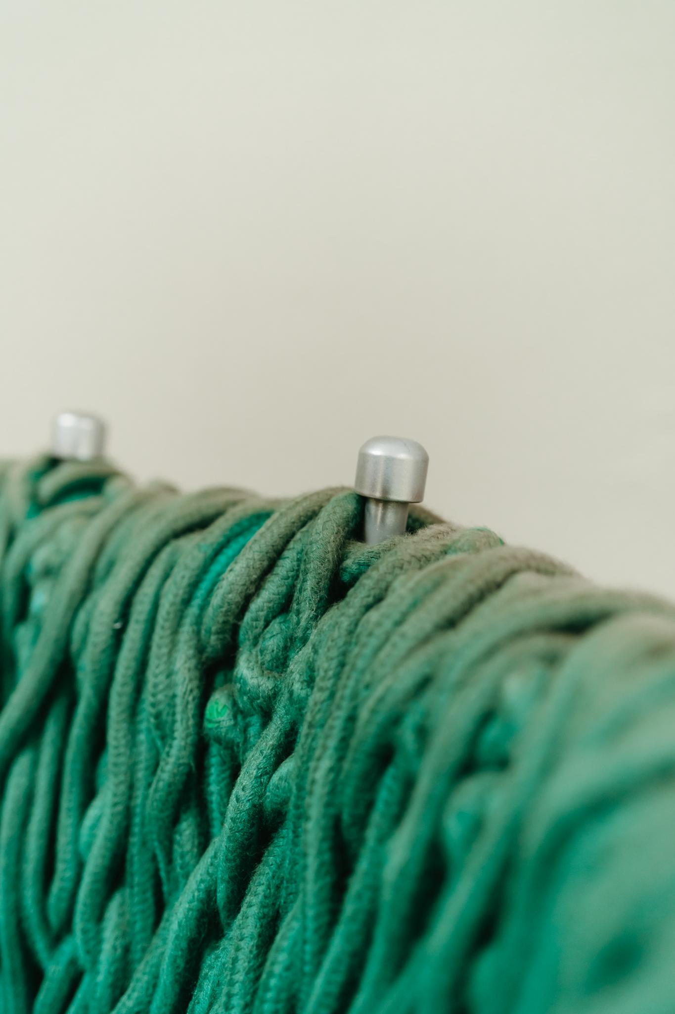 Verhelma chair by Fernando and Humberto Campana for Edra, Green Rope, Aluminium For Sale 12