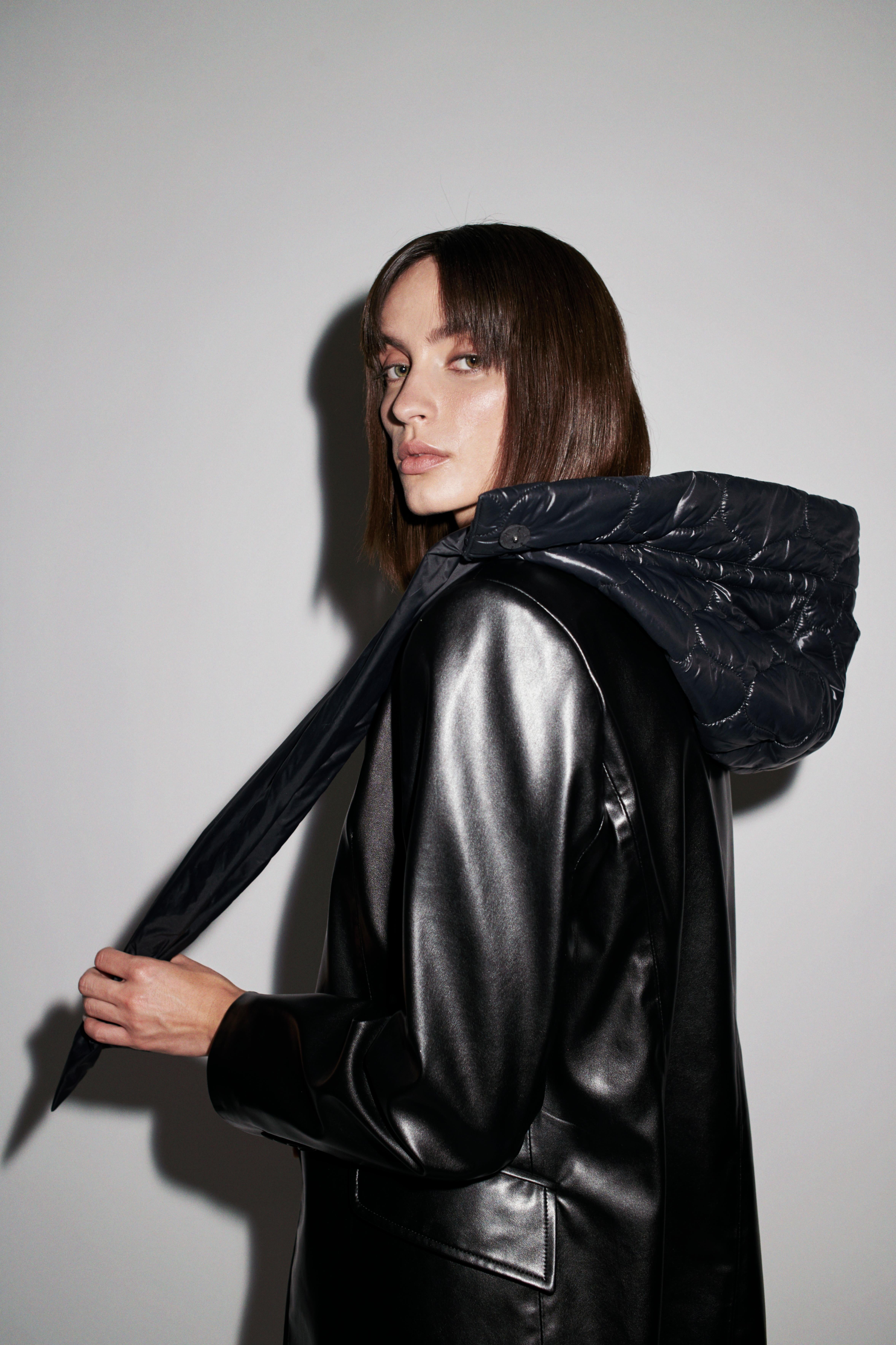 Black Verheyen London Aurora Quilted Hood with Tie For Sale