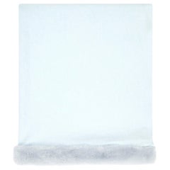 Verheyen London Cashmere Mink Fur Trimmed Ice Blue Shawl Scarf  -  Brand New