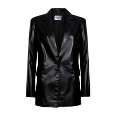 Verheyen London Chesca Oversize-Blazer aus schwarzem Leder, Größe 12