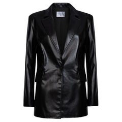 Verheyen London Chesca Oversize Blazer in Black Leather, Size uk 10