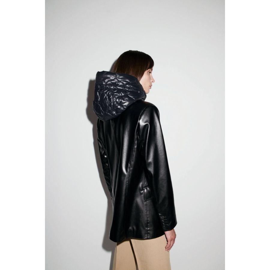 Verheyen London Chesca Oversize Blazer in Black Leather, Size uk 12 For Sale 1