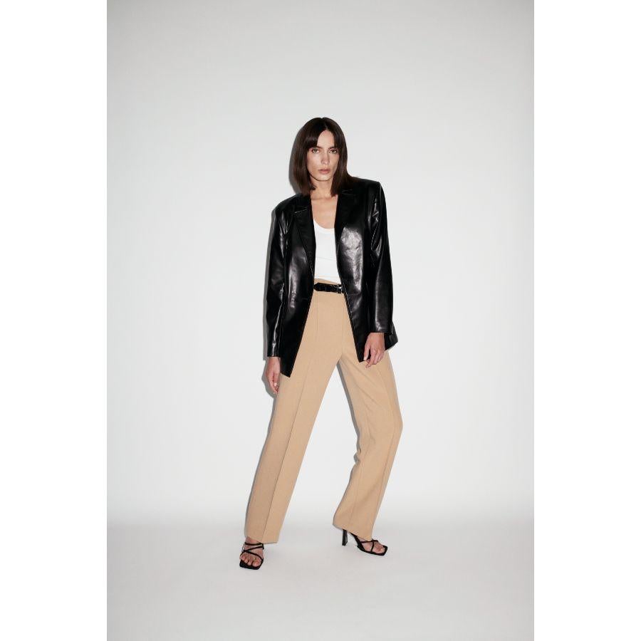 De las mujeres Verheyen London Blazer Chesca Oversize de piel negra, talla uk 14 en venta