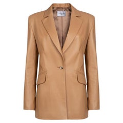 Blazer oversize di Verheyen London in pelle di cammello - Taglia 10