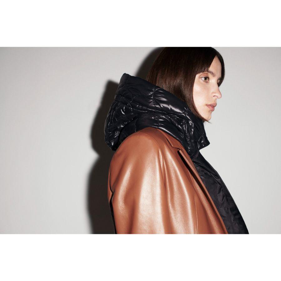 Verheyen London - Blazer surdimensionné Chesca en cuir brun clair, taille 10 Pour femmes en vente