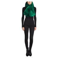 Verheyen London Cross-through Faux Fur Collar in Emerald Green