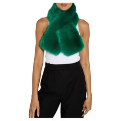 Verheyen London Cross-through Faux Fur Collar in Emerald Green