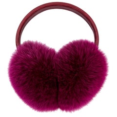 Verheyen London Ear Muffs in Pink Topaz Fox Fur - Brand New
