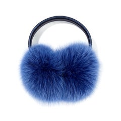 Verheyen London Ohrenschützer aus himmelblauem Fuchspelz