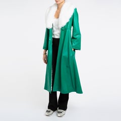 Verheyen London Abrigo de piel Edward en piel sintética verde y blanca - Talla 8 UK