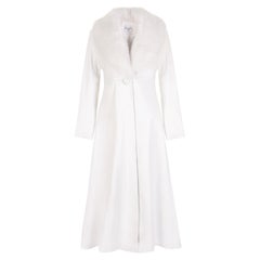 Manteau en cuir blanc Verheyen London Edward avec fausse fourrure - Taille UK 14 