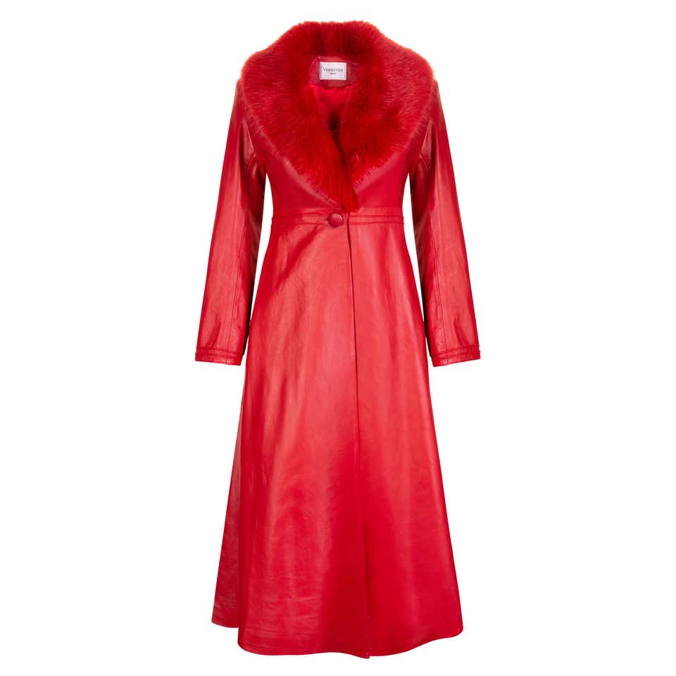 Vintage Red Mink Fur Full Length Coat For Sale at 1stDibs