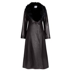 Trench in pelle Verheyen London Edward in cioccolato scuro e nero taglia 8